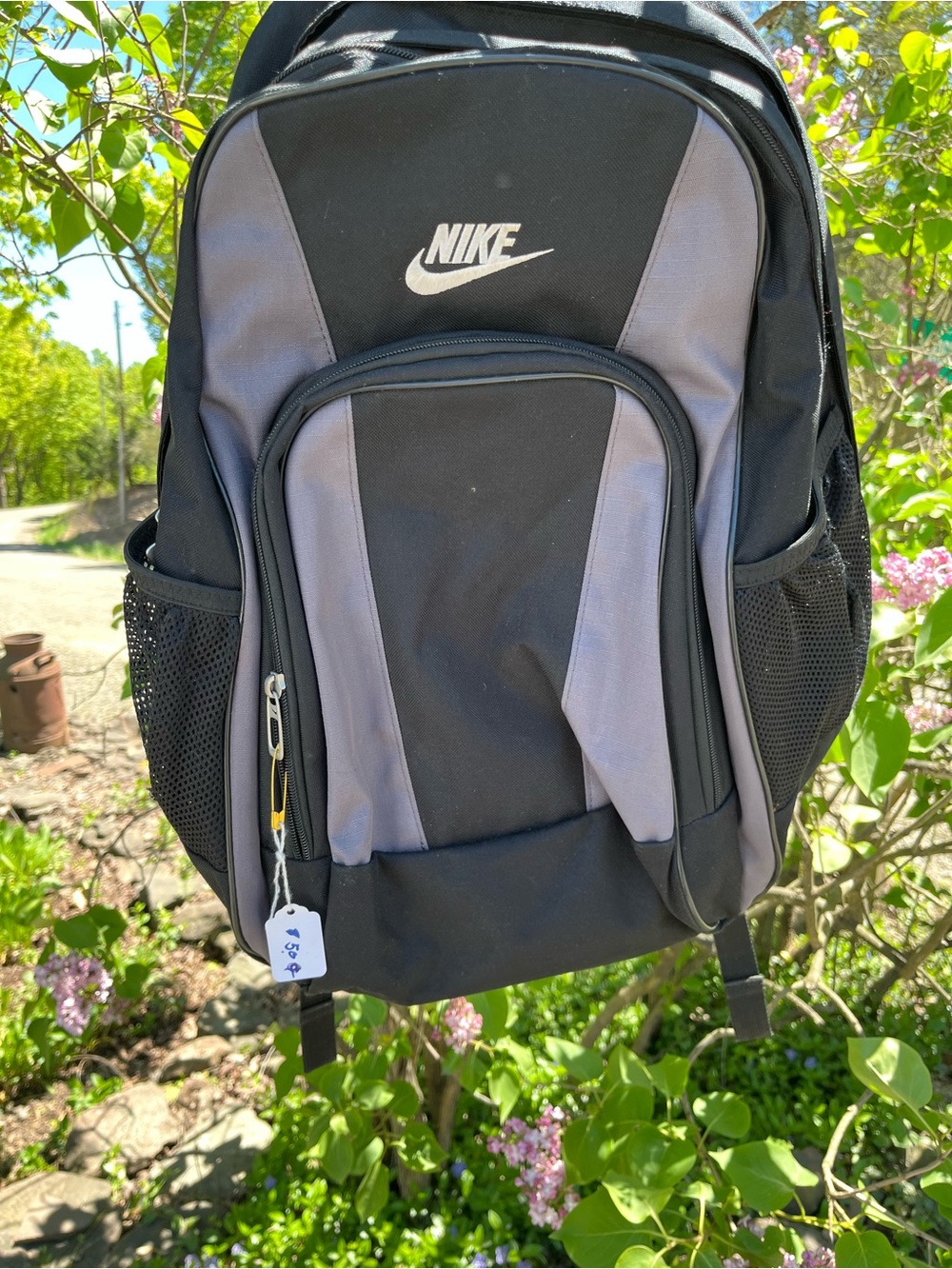 Nike Black and Gray Men’s Backpack with Multiple Compartments